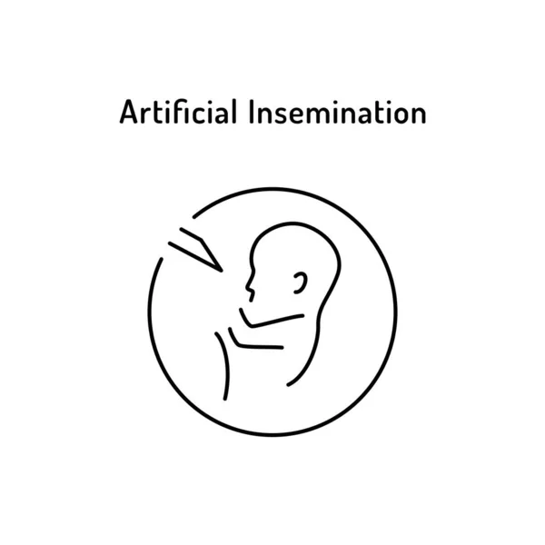 Logotipo de vetor de inseminação artificial. Bebê no símbolo do tubo de teste Ilustrações De Bancos De Imagens Sem Royalties