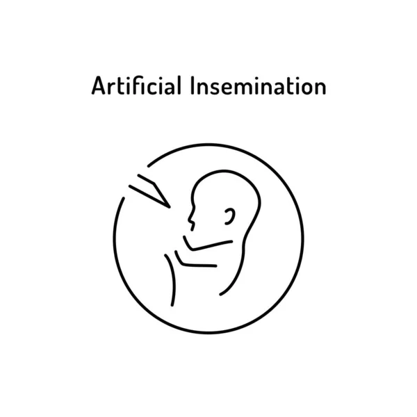 Logo Wektora Sztucznej Zapłodnienia. Dziecko w probówce Symbol Ilustracje Stockowe bez tantiem