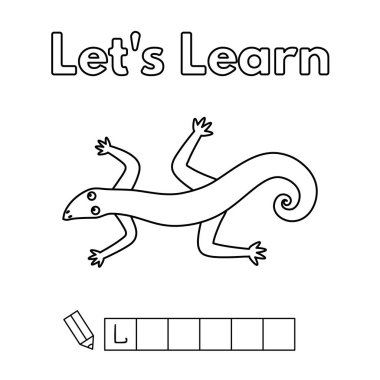 Çocuklar için boyama kitabı oyunu çizgi film kertenkele