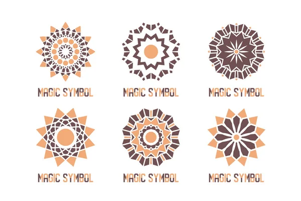 Vektor mosaik cirkulära emblem som — Stock vektor