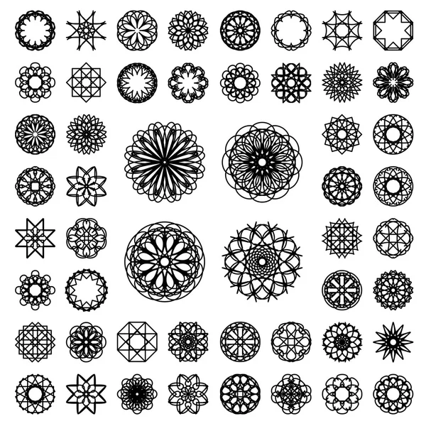 Round Ornament Set — Stock Vector