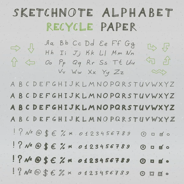 Alphabet croquis — Image vectorielle