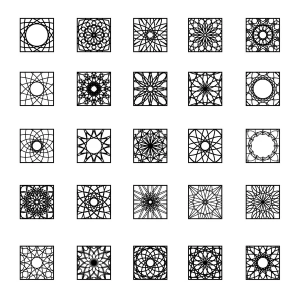 Square Ornament Set — Stock Vector