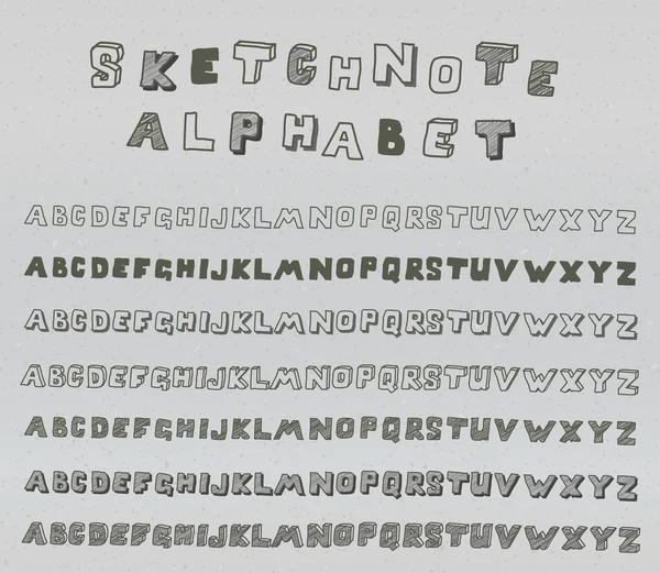 Alphabet croquis — Image vectorielle