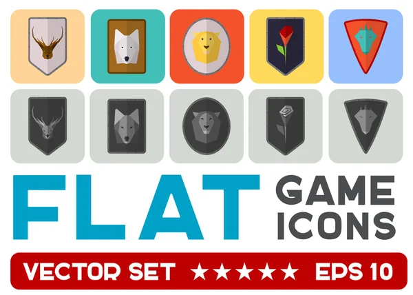 Vector flat game icons — Stock Vector