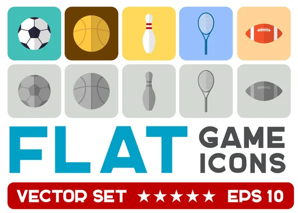 Icônes de jeu plat vectoriel — Image vectorielle