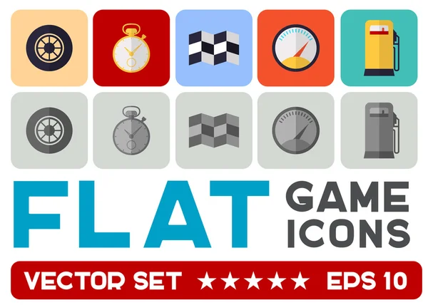 Vector flat game icons — Stock Vector