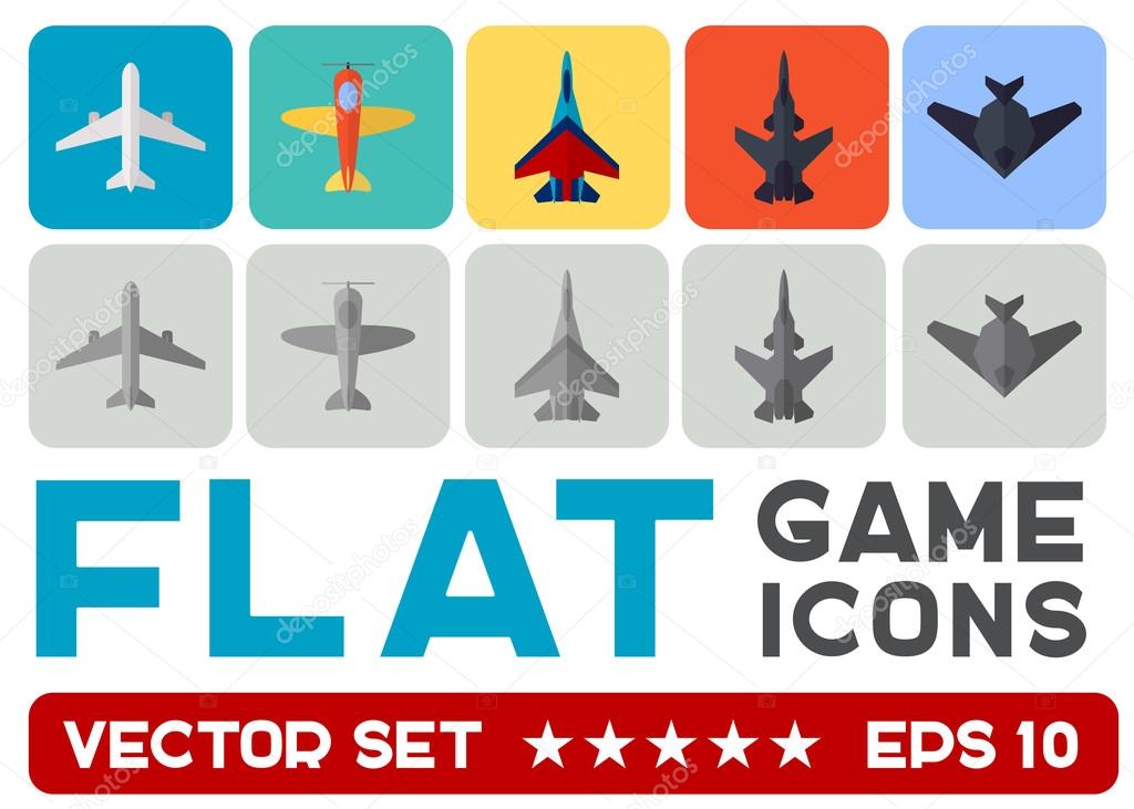 Vector flat game icons