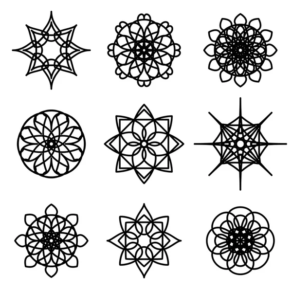 Round Ornament Set — Stock Vector