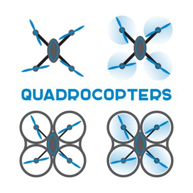 Düz quadrocopters simgeleri