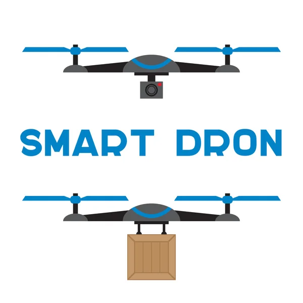 Platte quadrocopters pictogrammen — Stockvector