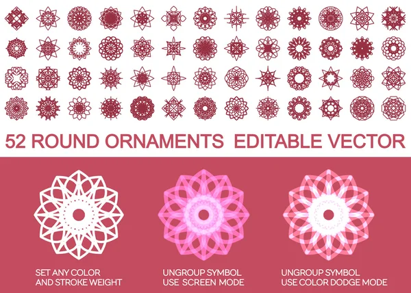 Ensemble d'ornement rond — Image vectorielle