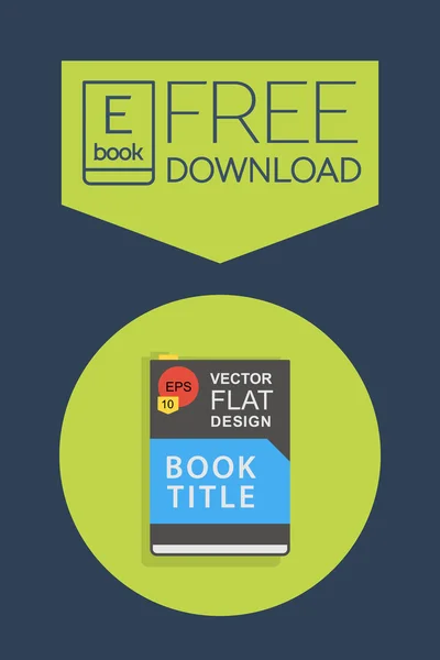 Flat Ebook ícone de download gratuito —  Vetores de Stock