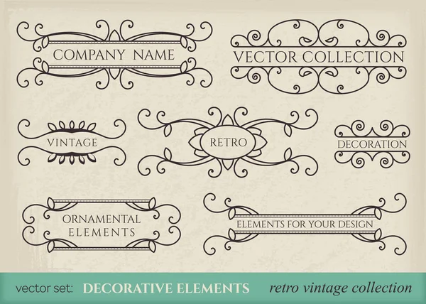 Elementos de diseño caligráfico — Vector de stock