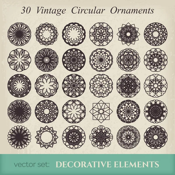 Ensemble d'ornement rond — Image vectorielle