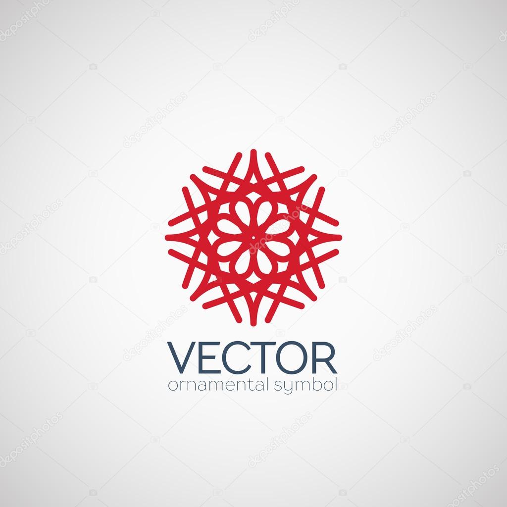 Ornamental logo template design. Vector circular symbol