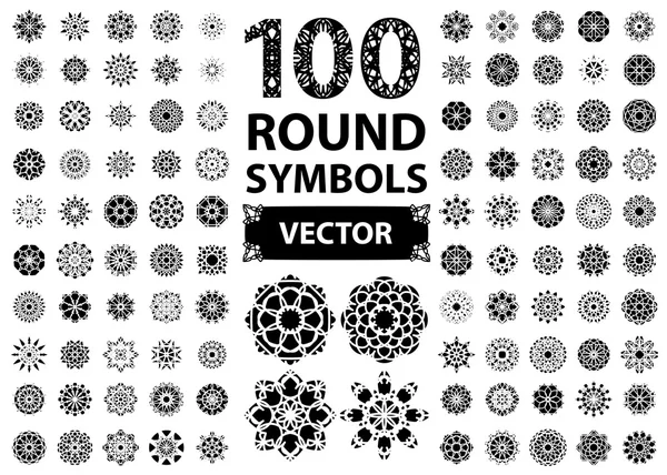 Round Ornament Set — Stock Vector
