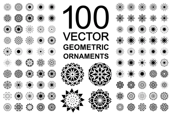 Set ornamen bulat - Stok Vektor