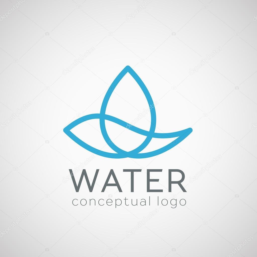 Water drop logo template for ecology concept or drinking water. Vector symbol