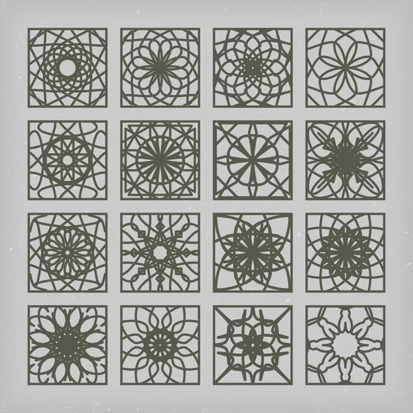 Square Ornament Set — Stock Vector