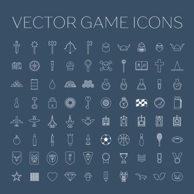 Vektör hat sanat oyun Icons set
