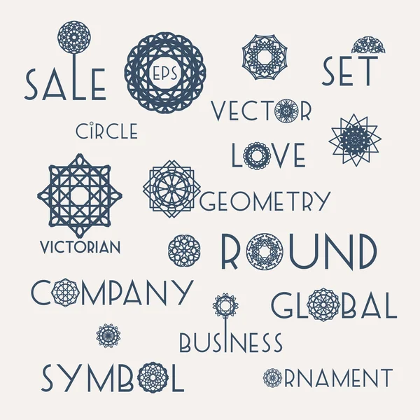 Ronde symbolen met slogans — Stockvector