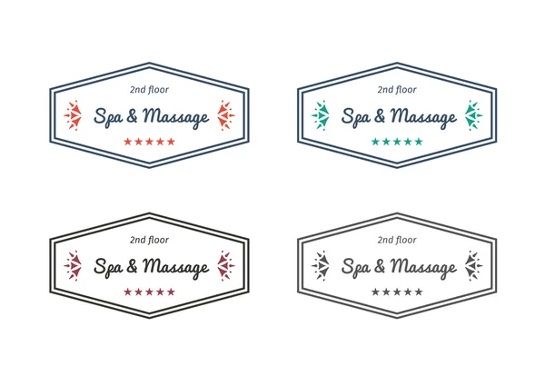 Spa vetorial e modelos de logotipo de massagem — Vetor de Stock