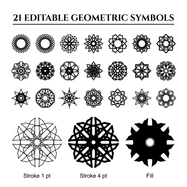 Ornamen Geometrik Ditata - Stok Vektor