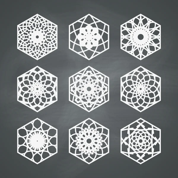 Set de ornamente pătrate — Vector de stoc