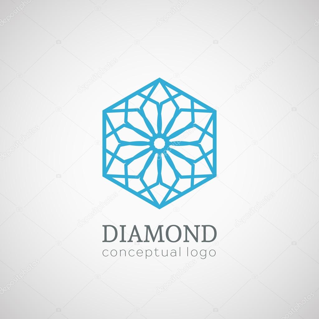 Diamond logo isolated on white illustration.