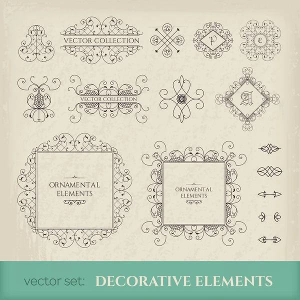 Elementos de diseño caligráfico — Vector de stock