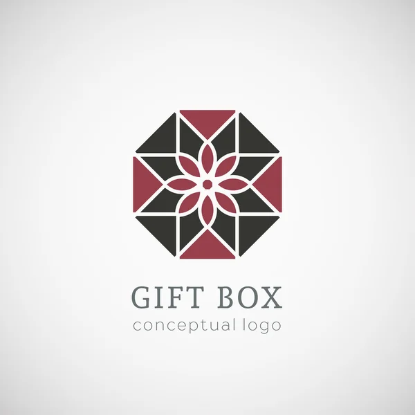 Gift box logo isolated on white — Stock Vector