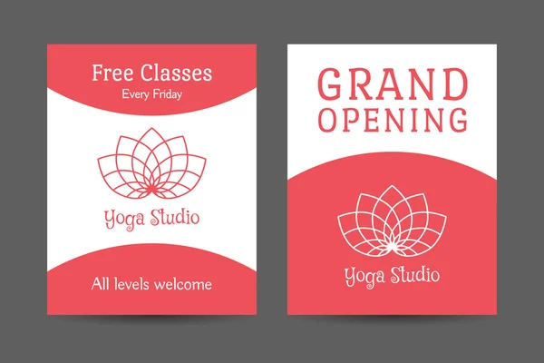 Plantilla de folleto de vectores de Yoga Studio — Vector de stock