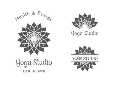 Yoga studio vektör logo şablonu koymak