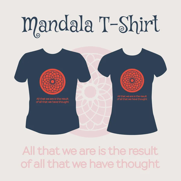 Vektör Mandala T-Shirt — Stok Vektör