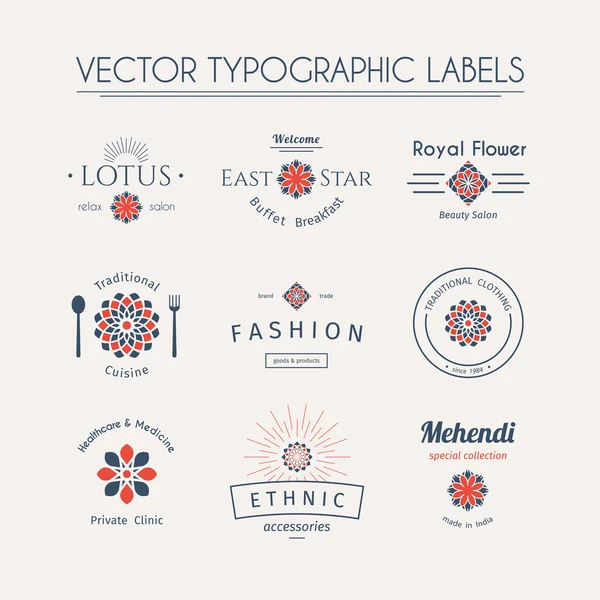 Logos tipográficos asiáticos — Vector de stock