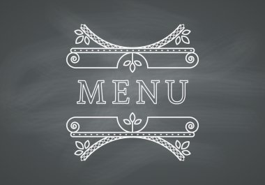 Restoran Menü başlık kara tahta arka plan ile