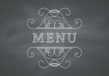 Restoran Menü başlık kara tahta arka plan ile