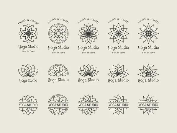 瑜伽工作室矢量标志模板集 — 图库矢量图片