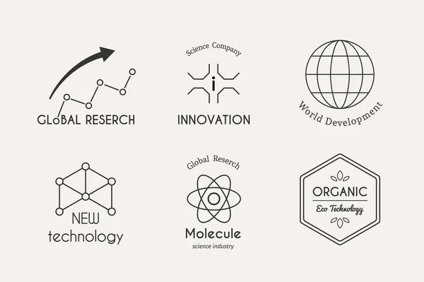 Conjunto de logotipo de ciencia vectorial — Vector de stock