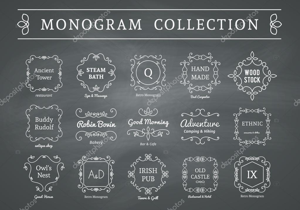 Vector vintage monogram set — Stock Vector © Roman_Volkov #84622078
