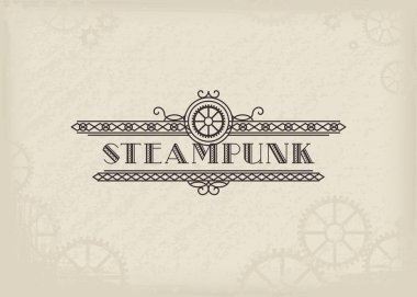 Vektör Steampunk etiket