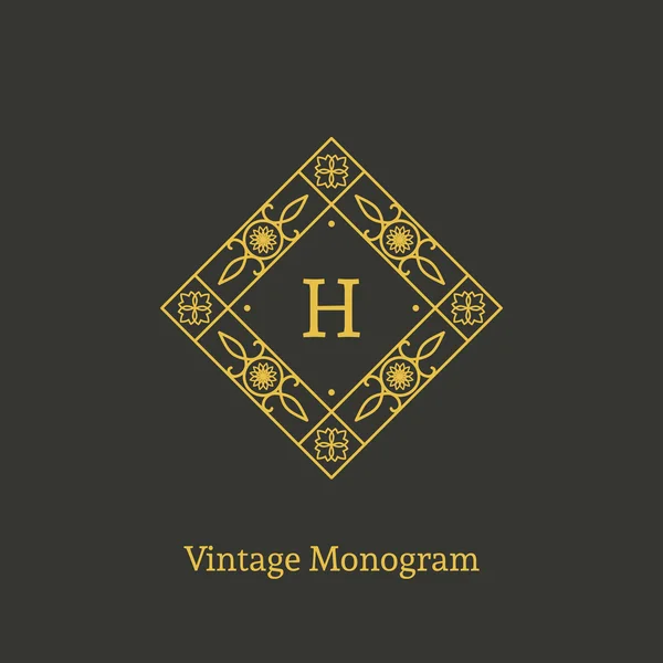 Vector vintage monogram — Stock Vector