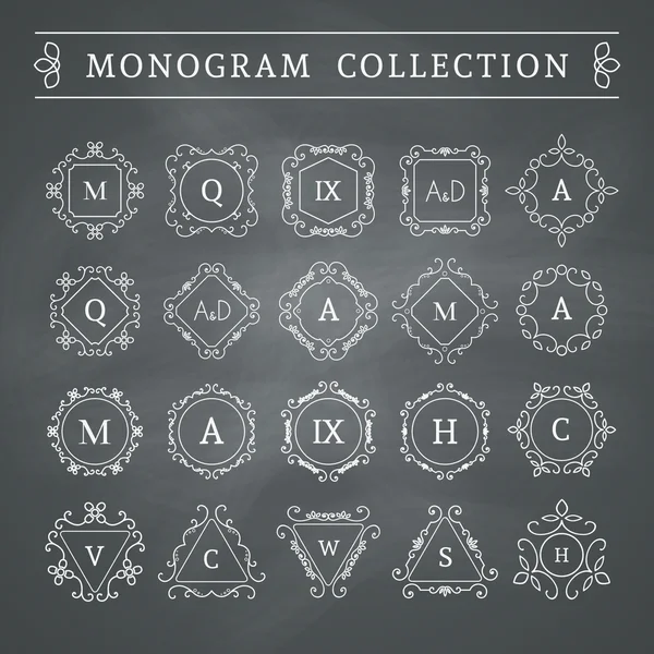 Vector vintage monogram set — Stockvector