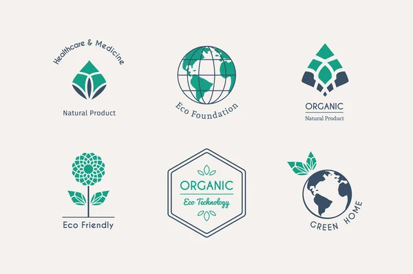 Logotipos ecológicos vetoriais Vetores De Stock Royalty-Free