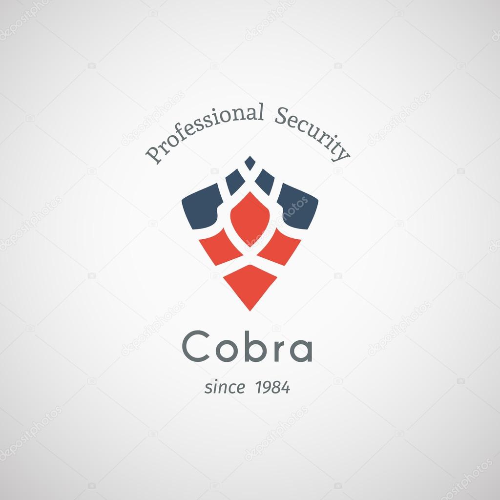 Cobra security logo design. Vector geometric symbol