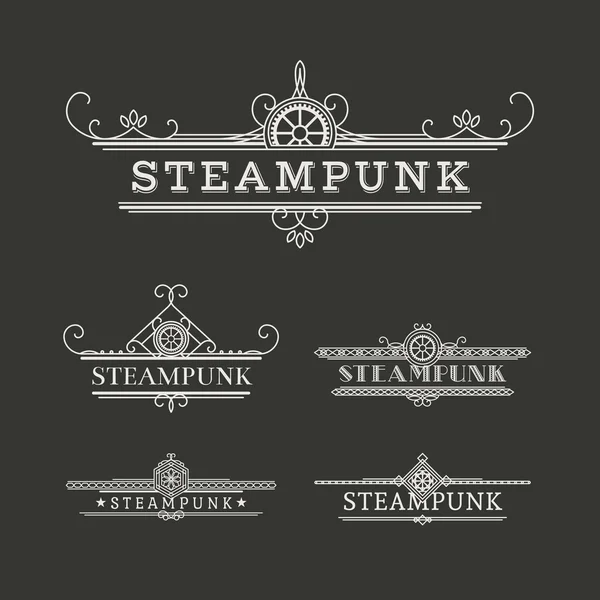 벡터 Steampunk 라벨 세트 — 스톡 벡터