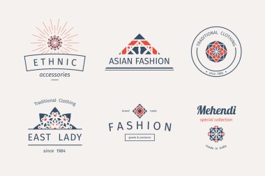 Vector asian logo templates clipart