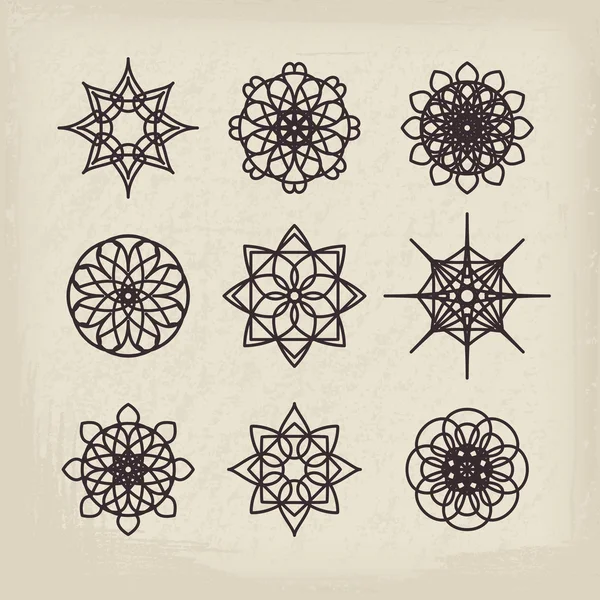 Circular Ornament Set — Stock Vector