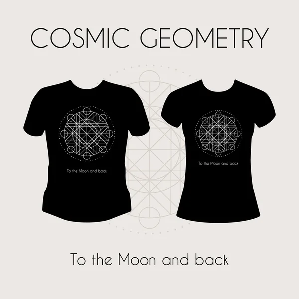 Kosmiska geometri T-Shirt — Stock vektor